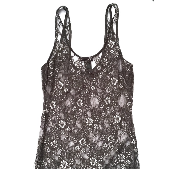 G BY GUESS | GRAY & SILVER LACE TANK - Picture 5 of 7